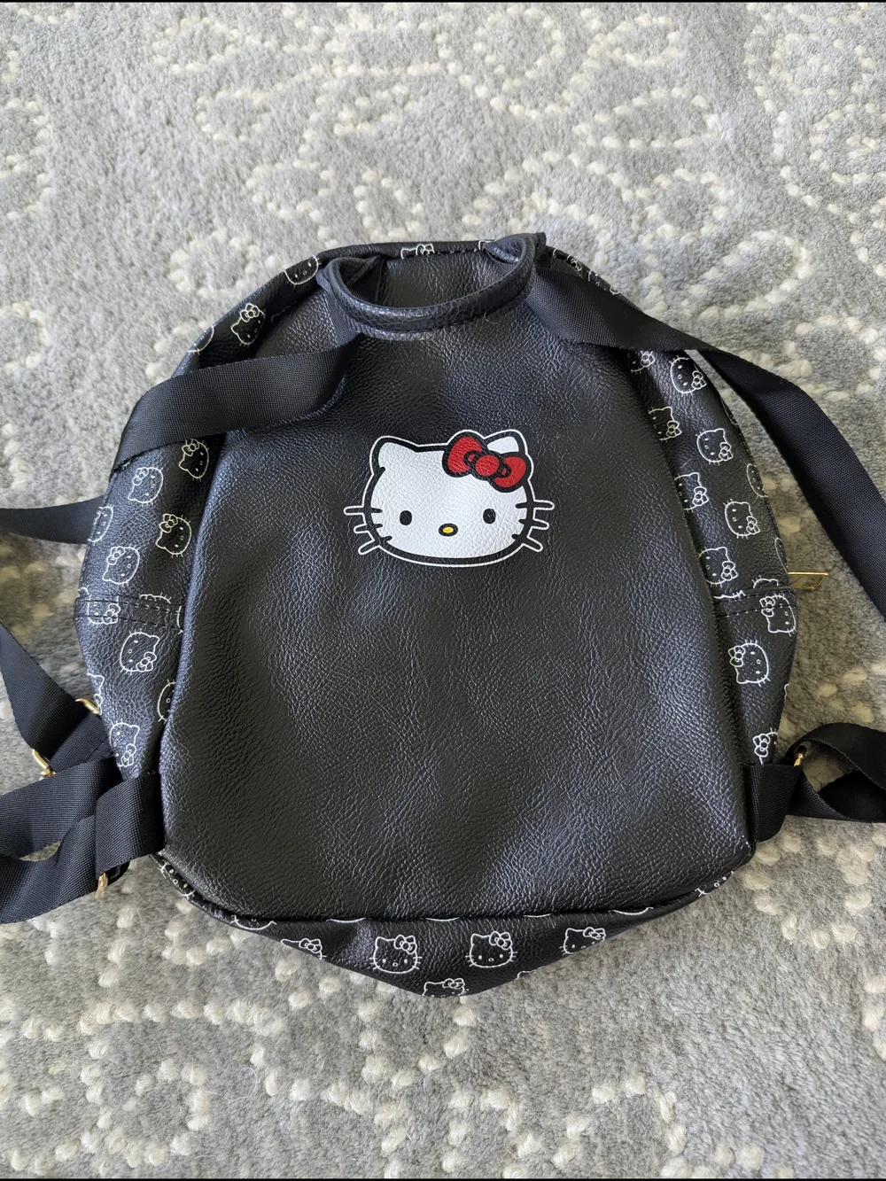 Hello Kitty Black Backpack with Red Bow Accent